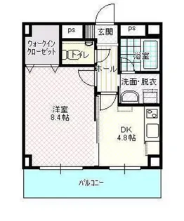 1DKの間取り画像