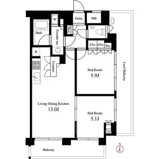 イプセ蒲田ウエスト【7階】の間取り