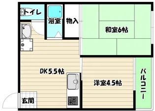 大阪府大阪市淀川区新高1【マンション】の間取り