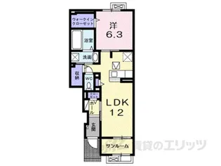 ガーデン・アイリス【1階】の間取り