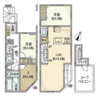 東京都中野区野方2【一戸建】の間取り