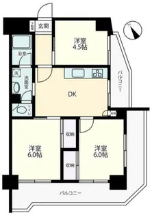 ハイネス中目黒【5階】の間取り