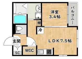 メルヴェーユメゾン【1階】の間取り