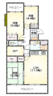 リヴィエール・プレ・磯部【2階】の間取り