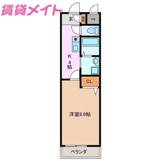 エスポワール川北【3階】の間取り