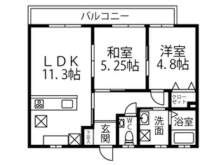 メゾンエミリ一ツ橋【1階】の間取り