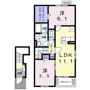 レジデンス加美II【2階】の間取り