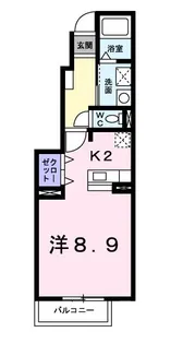 ロワイヤル城南【1階】の間取り