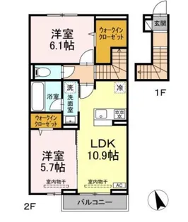 ラルブルボヌ―ル【2階】の間取り
