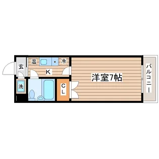 シャンブル旭ヶ丘瞑想の松【3階】の間取り