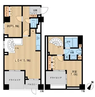 レジデンス三宿【1階】の間取り