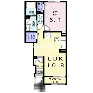 メゾン カルムI【1階】の間取り