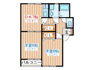 メリディアン南中山【2階】の間取り