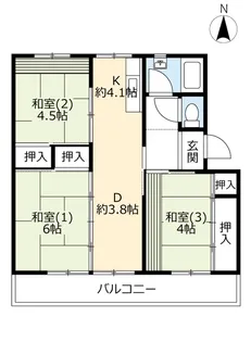 UR富田【4階】の間取り