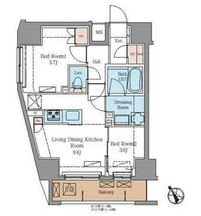ラグゼナ北千住II【6階】の間取り