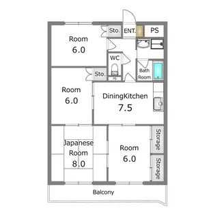 メゾンドベル5【4階】の間取り
