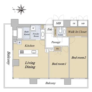 ローレルタワー梅田【32階】の間取り