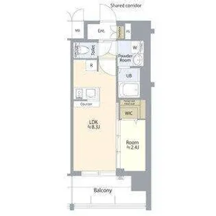 エスリード志賀本通ザ フロント【6階】の間取り