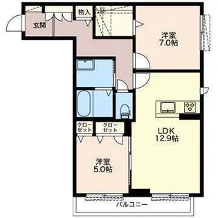 ガーデンコート A棟【2階】の間取り