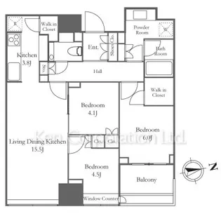 パークコート ザ・三番町ハウス【10階】の間取り