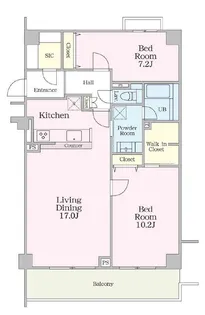 グラマシー恵比寿【7階】の間取り