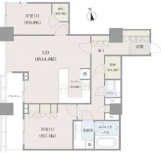 シティタワー高輪【30階】の間取り