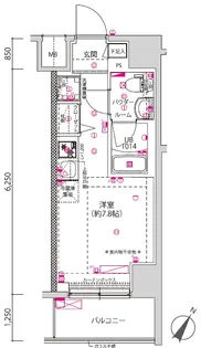 クラリッサ横浜シエル【7階】の間取り