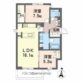 エクラージュ山手町【3階】の間取り