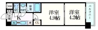 エステムコート京都二条【3階】の間取り