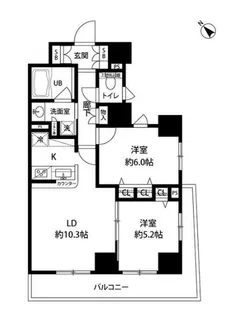 ルクレ日本橋馬喰町【10階】の間取り