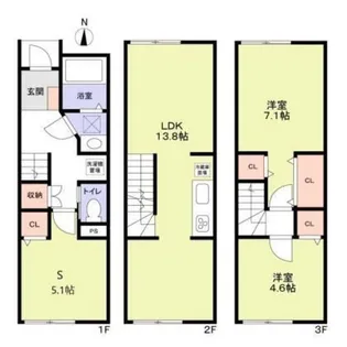 MOK-TERRACE板橋大山【3階】の間取り