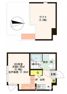 ハーモニーテラス梅島【1階】の間取り