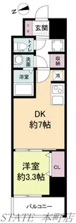 スペーシア日本橋東【13階】の間取り