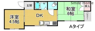 エトワール住之江【4階】の間取り