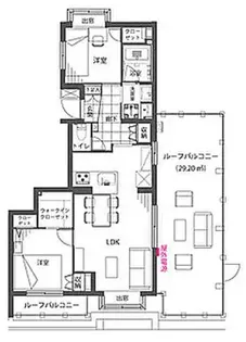 アクシルコ一ト千早町【5階】の間取り