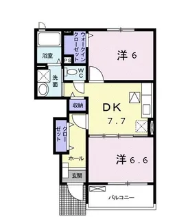サンライズ大安【1階】の間取り