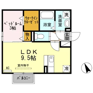 ブランズ魚津A【1階】の間取り