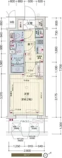 プレサンスOSAKA DOMECITYスクエア【3階】の間取り