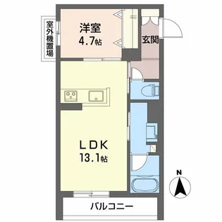 ユイロ中津【4階】の間取り