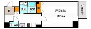 レインボーコート阿倍野【9階】の間取り