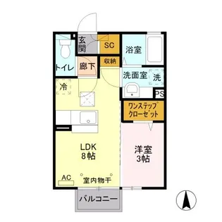 シャトー・デュ・ボヌール A【1階】の間取り