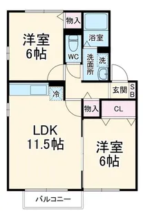 カームヒルズA【2階】の間取り