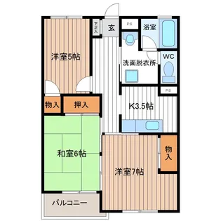 朝日ハイツ【5階】の間取り