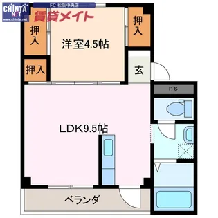 ビレッジハウス南郊1号棟【3階】の間取り