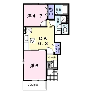 レジデンス サンディットA【1階】の間取り