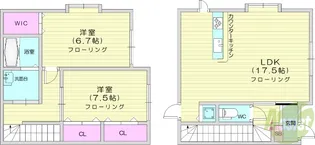 シカノテラスハウス【1階】の間取り