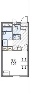 レオパレスニュー宝木ガーデン【1階】の間取り