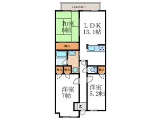 ライオンズマンション長岡天神【4階】の間取り