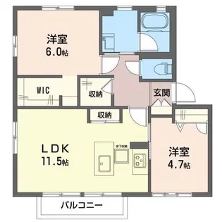 フローラル平戸B【1階】の間取り