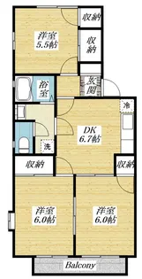 With羽衣夢first【2階】の間取り
